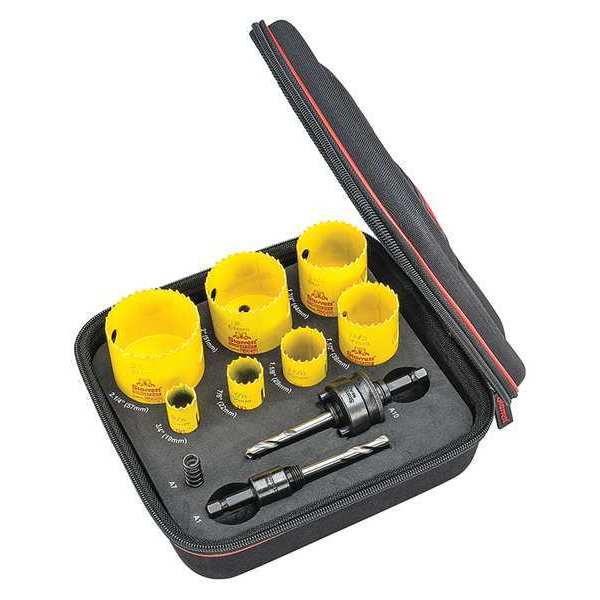 Starrett FCH Plumbers Kit, w/ 7 Hole Saws, Arbors KFC07031-N