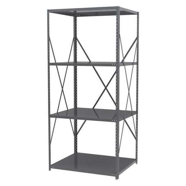 Akro-Mils Steel Bin Shelving Kit, 4 Shelves, Gray/Blue AS2479288B