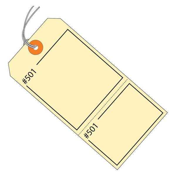 Partners Brand Claim Tags, Consecutively Numbered, Pre-Strung, 4 3/4" x 2 3/8", Manila, 1000/Case G26210