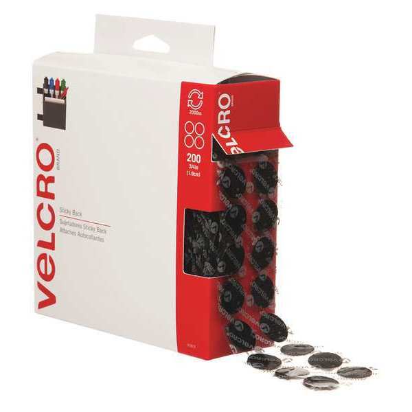 Velcro Brand Tape Combo Packs Dots, 3/4", PK200, Disc, Black, 200 PK VEL152