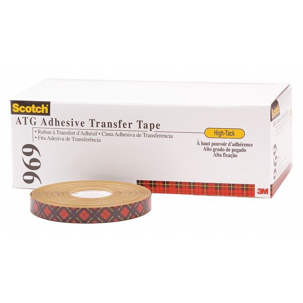 Scotch 3M™ 969 Adhesive Transfer Tape, 5.0 Mil, 3/4" x 18 yds., Clear, 48/Case T964969