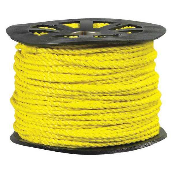 Partners Brand Twisted Polypropylene Rope, 5/8", 5,600 lb, Yellow, 600'/Case TWR109
