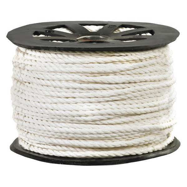 Partners Brand Twisted Polypropylene Rope, 1/4", 1,150 lb., White, 600'/Case TWR104