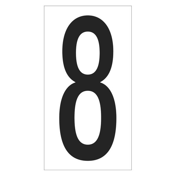 Partners Brand Vinyl Warehouse Number Labels, "8", 3 1/2", Black/White, 50/Case DL9308