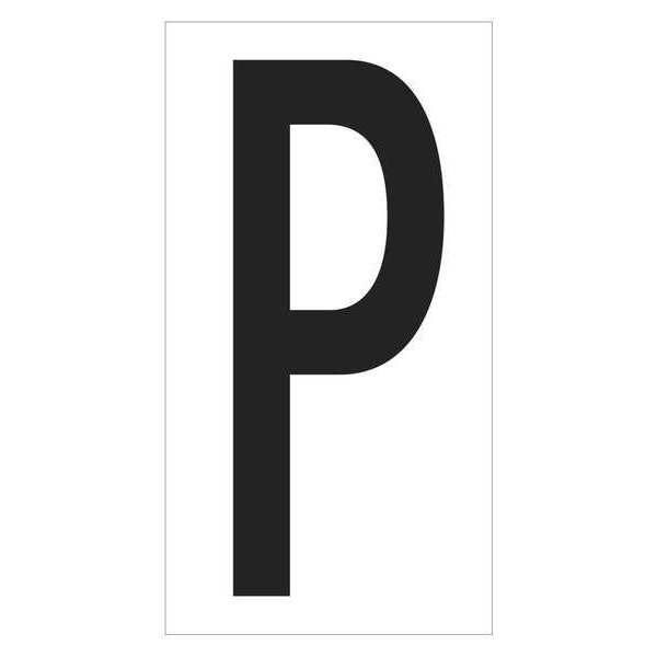 Partners Brand Vinyl Warehouse Letter Labels, "P", 3 1/2", Black/White, 50/Case DL9310P