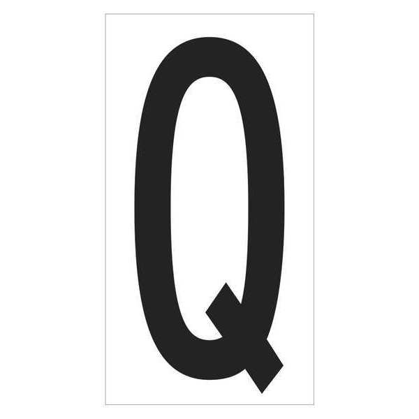 Partners Brand Vinyl Warehouse Letter Labels, "Q", 3 1/2", Black/White, 50/Case DL9310Q