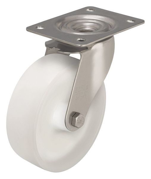 Zoro Select Swivel Plate Caster, Nylon, 5 in., 330 lb., SS LEX-PO 125XR