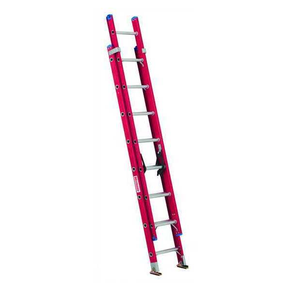 Westward 16 ft Fiberglass Extension Ladder, 300 lb Load Capacity 44YY67
