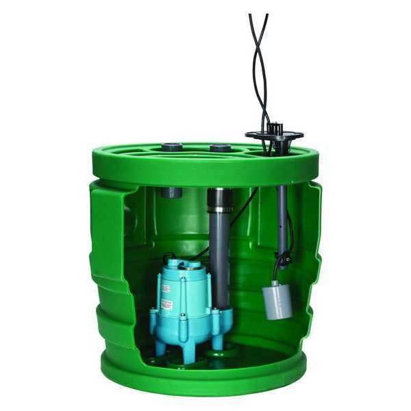 Little Giant Pump 24" x 26-35/64" 4/10 HP 41.0 gal. Simplex Sewage System 115V 509674