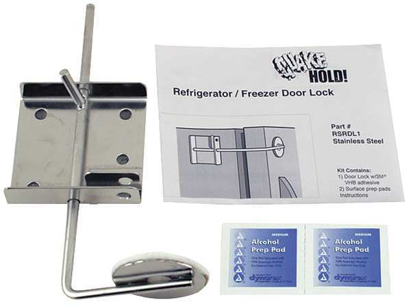 Quakehold! Refrigerator/Freezer Door Lock, Silver RSRDL1