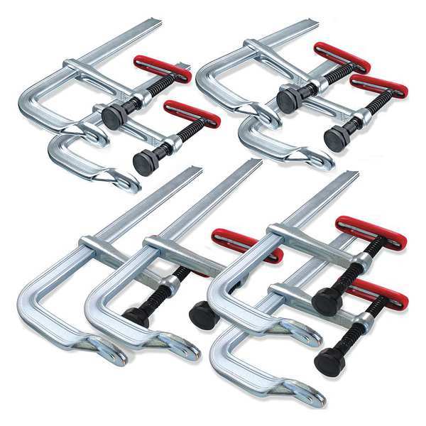 Bessey Bar Clamp Set, Forged Steel Handle and 5-1/2" Throat Depth 2400S-SET