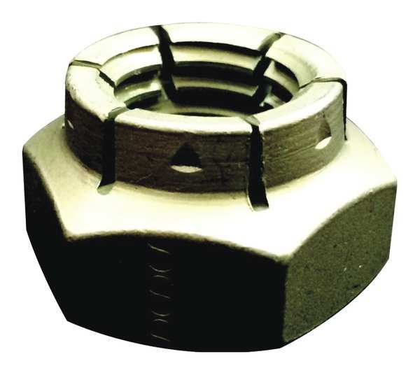 Flexloc Flexible Top Lock Nut, 1/2"-13, Steel, Grade 2, Cadmium Plated, 13/64 in Ht, 25 PK 21FA-813