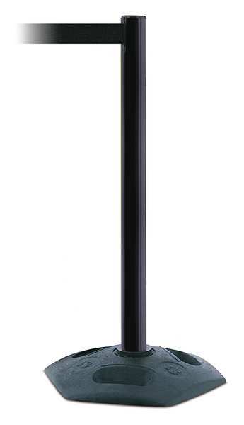 Tensabarrier Barrier Post with Belt, Black 886-33-MAX-NO-B9X-C