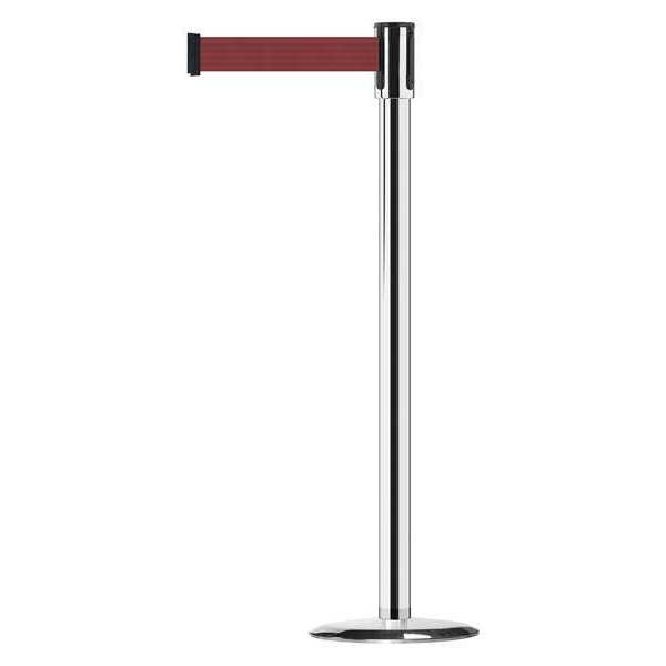 Tensabarrier Slimline Post, Yellow, 1 Belt, Steel 890U-1P-1P-1P-MAX-NO-R7X-C