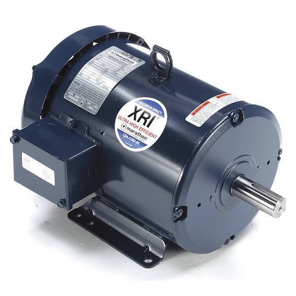 Marathon Motors 3-Phase General Purpose Motor, 5 HP, 184T Frame, 200V AC Voltage, 1,760 Nameplate RPM 184TTFBD6039