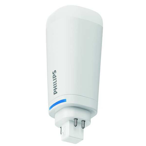 Signify 10.5 W, Compact LED Bulb, White, Tube, 3000K Temp. Frosted Finish, Dimmable 10.5PL-C/T LED/26V-3000 IF 4P 10/1