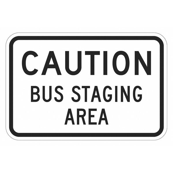 Lyle Bus Staging Area Parking Sign, 12" x 18, T1-1335-HI_18x12 T1-1335-HI_18x12