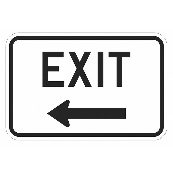 Lyle Exit Sign For Parking Lots, 12 in H, 18 in W, Aluminum, Horizontal Rectangle, T1-1861-HI_18x12 T1-1861-HI_18x12