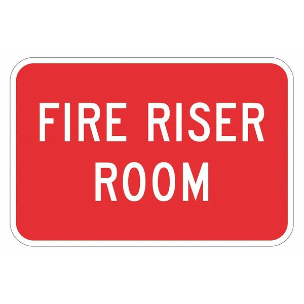 Lyle Fire Sign, 12 in H, 18 in W, Aluminum, Horizontal Rectangle, English, T1-1832-EG_18x12 T1-1832-EG_18x12