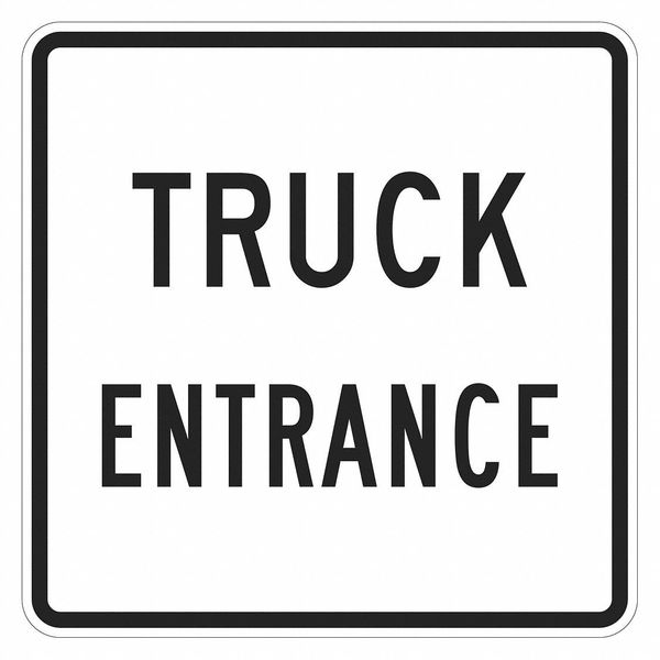 Lyle Truck Entrance Sign For Parking Lots, 18 in H, 18 in W, Aluminum, Square, English, T1-1935-EG_18x18 T1-1935-EG_18x18