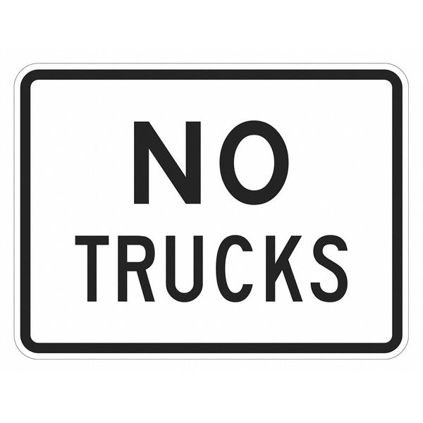 Lyle No Trucks Traffic Sign, 18 in H, 24 in W, Aluminum, Horizontal Rectangle, English, T1-5709-EG_24x18 T1-5709-EG_24x18