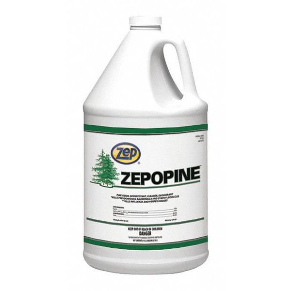 Zep Cleaner and Disinfectant, 4 gal. Plastic Spray Bottle, Pine, Amber, 4 PK 183424