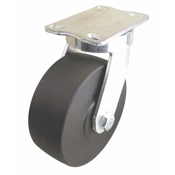 Zoro Select Plate Caster, 5400 lb. Load Rate, 8" H P27S-NMB060K-18