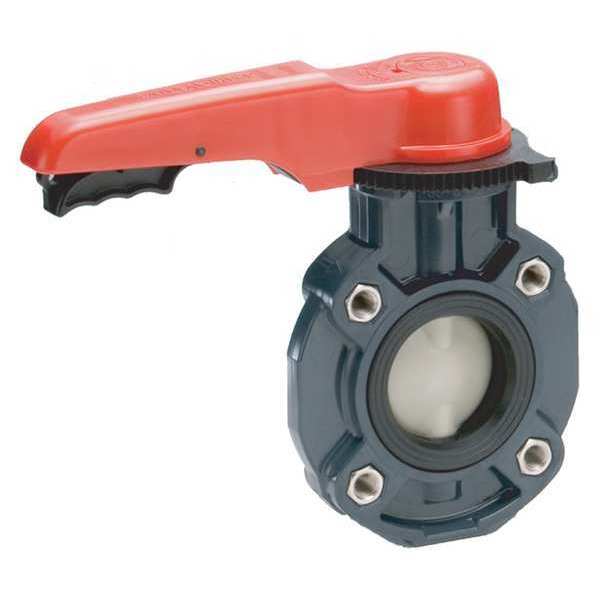 Asahi Valve, Lug, PVC, 6" Pipe Sz, Lever Handle 3972060