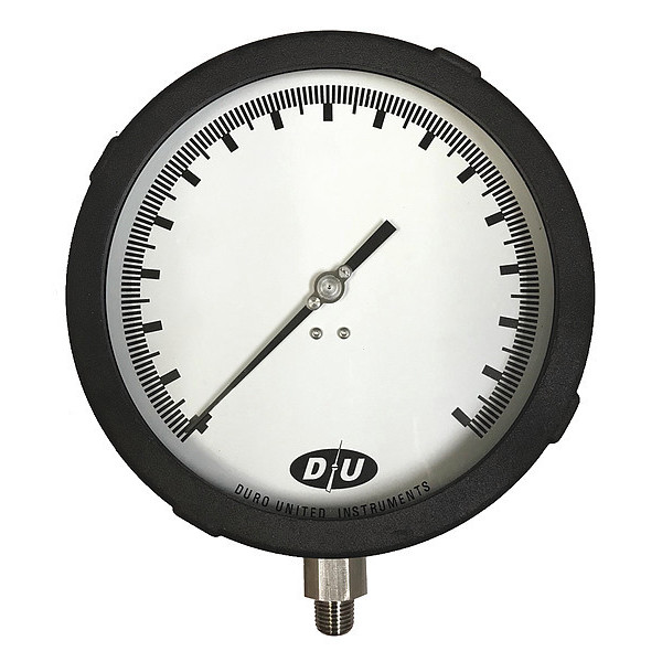 Duro Pressure Gauge, 0 to 200 psi, 1/4 in MNPT, Black 6.2020713E7