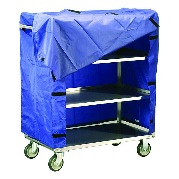 Lakeside Stainless Steel 4-Shelf Linen Cart w/Cover, 500 lb Capacity-21"x33" 442