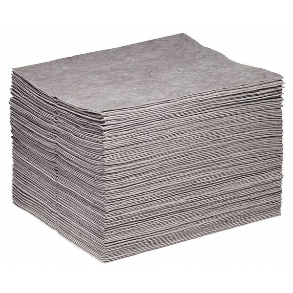 Spilltech Absorbent Pad, 20 gal, 15 in x 19 in, Universal, Gray, Polypropylene GPD100H