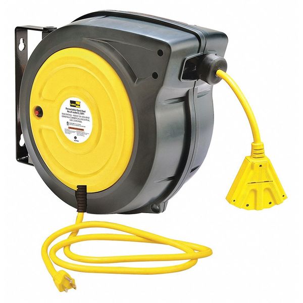 Lumapro 50 ft. Extension Cord Reel 13 Amps 3 Outlets 125VAC