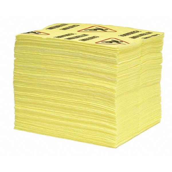 Spilltech Absorbent Pad, 15 gal, 15 in x 19 in, Universal, Yellow, Polypropylene YPZ100S-BX