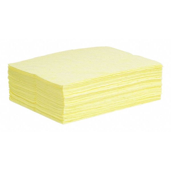 Spilltech Absorbent Pad, 14 gal, 15 in x 19 in, Chemical, Hazmat, Yellow, Polypropylene YPB50H