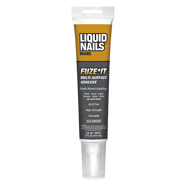 Liquid Nails All Purpose Adhesive, Fuze*It Series, White, 5 fl oz, Tube LN-547