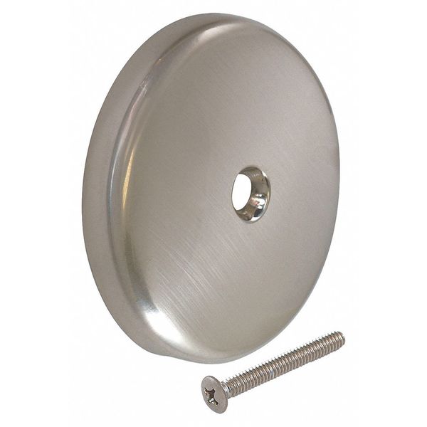 Zoro Select Stainless Steel, Bath Drain, Overflow Face Plate 35202