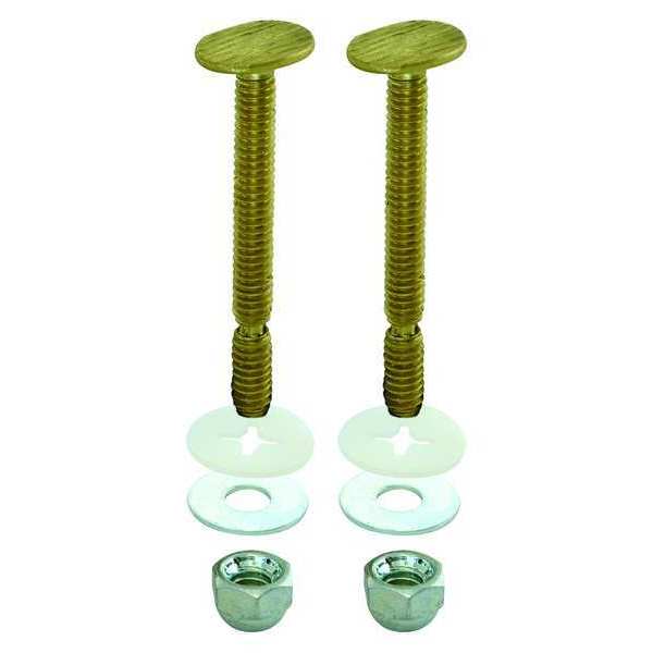 Zoro Select Closet Bolt Set, Brass, Yellow 40020