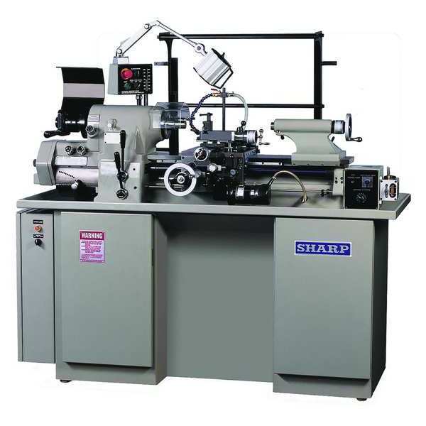 Sharp Lathe, 220V AC Volts, 5 hp HP, 60 Hz, Three Phase 18 in Distance Between Centers 1118H