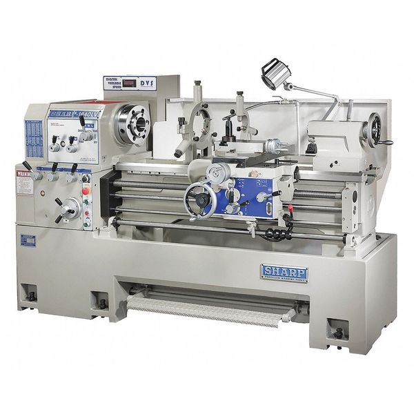 Sharp Lathe, 220V AC Volts, 7 1/2 hp HP, 60 Hz, Three Phase 40 in Distance Between Centers 1640LV