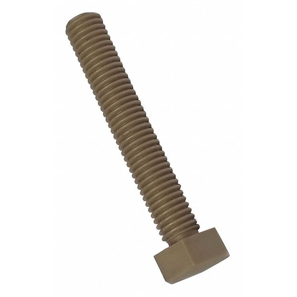 Zoro Select Not Graded, 1/4"-20 Hex Head Cap Screw, Plain Peek, 1/2 in L, 10 PK PK1420-12HH-01