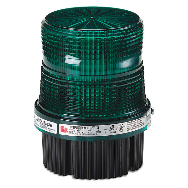 Federal Signal Warning Light, Green, Strobe Tube FB24ST-024G