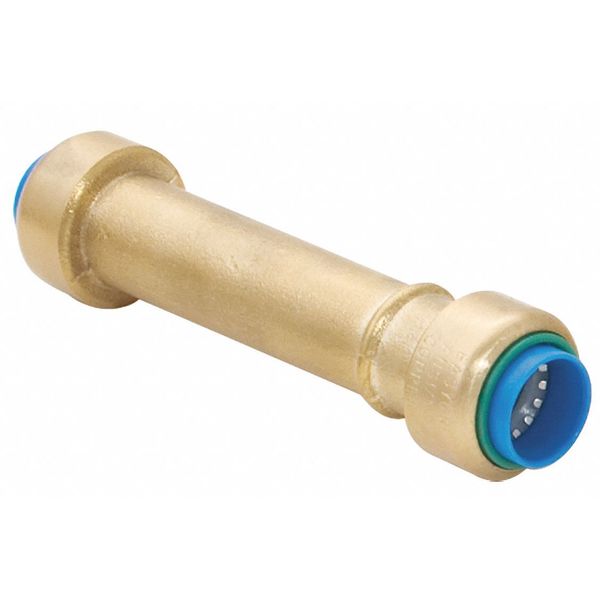 Zoro Select Push-to-Connect Coupling, 1/2 in Tube Size, Brass, Brown 75194LF