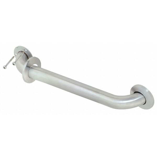 Zoro Select 24" L, Concealed Wall Mount, Stainless Steel, Grab Bar, Unfinished 15188