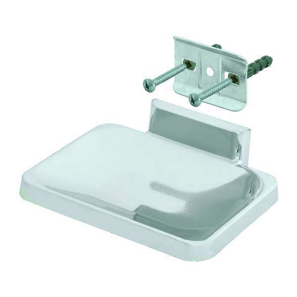 Zoro Select Soap Dish, Silver, 1-45/64" H, 4-29/64" W 15202
