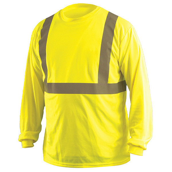 Occunomix Long Sleeve T-Shirt, M, ANSI Class 2 LUX-LSET2B-YM