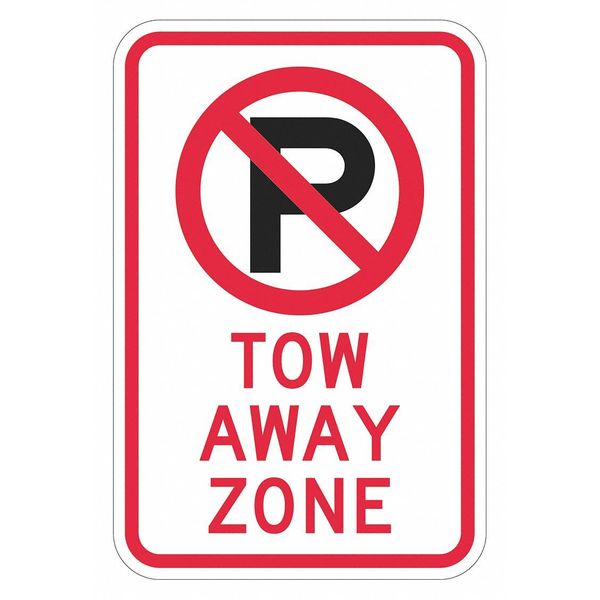 Lyle Tow Zone No Parking Sign, 18" x 12, T1-2662-EG_12x18 T1-2662-EG_12x18