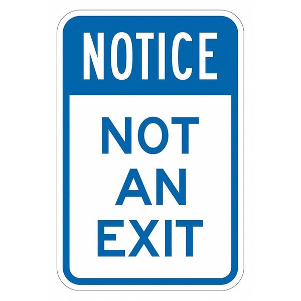 Lyle No Exit Sign For Parking Lots, 18 in H, 12 in W, Aluminum, Vertical  English, T1-1920-EG_12x18 T1-1920-EG_12x18