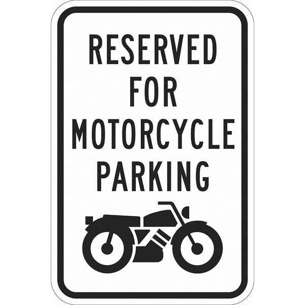 Lyle Motorcycle Parking Sign, 18" x 12, T1-1192-EG_12x18 T1-1192-EG_12x18