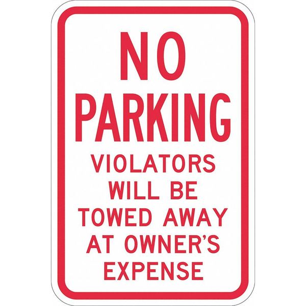 Lyle Tow Zone No Parking Sign, 18" x 12, T1-1057-DG_12x18 T1-1057-DG_12x18