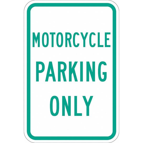 Lyle Motorcycle Parking Sign, 18" x 12, T1-1037-EG_12x18 T1-1037-EG_12x18